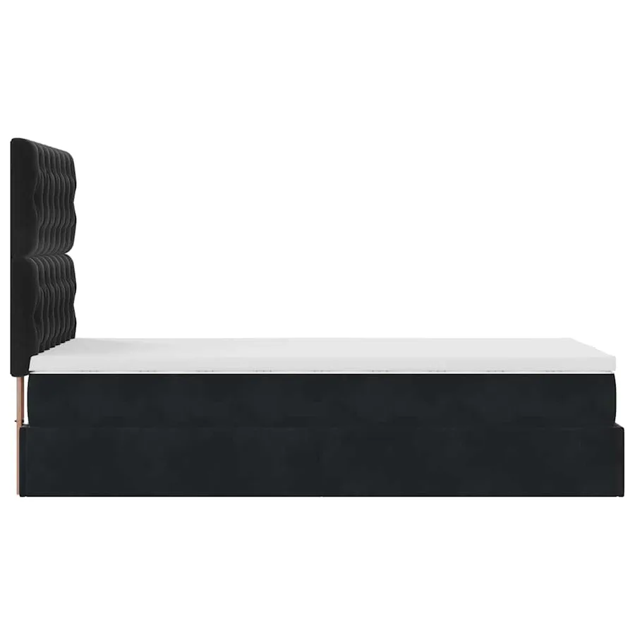 Cadre de lit ottoman avec matelas noir 80x200 cm velours - 8