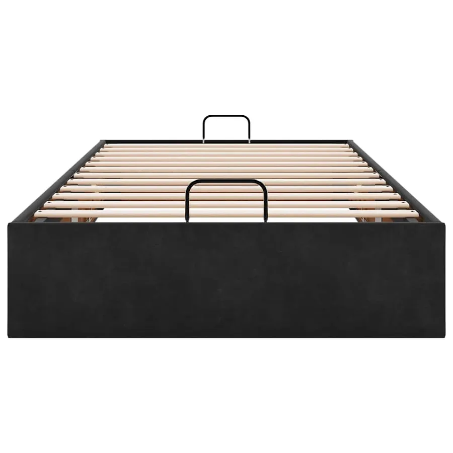 Cadre de lit ottoman sans matelas noir 80x200 cm velours - 7