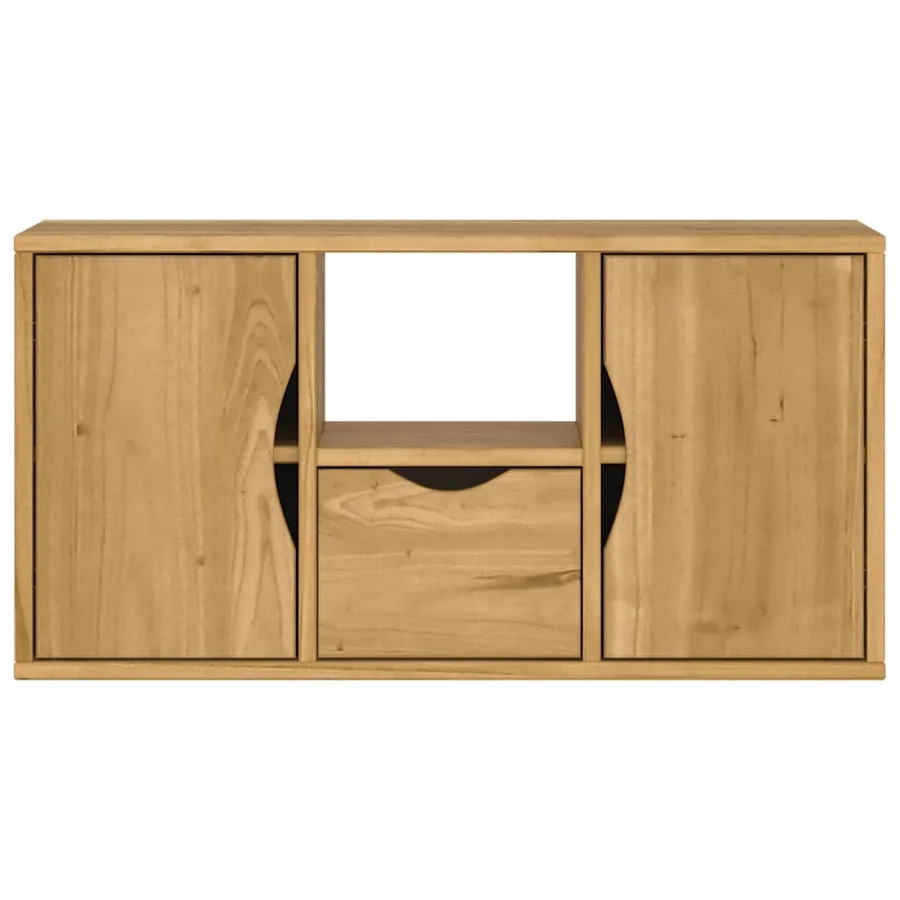 Meuble TV avec tiroir ODDA 79x24x40 cm bois massif pin - 6