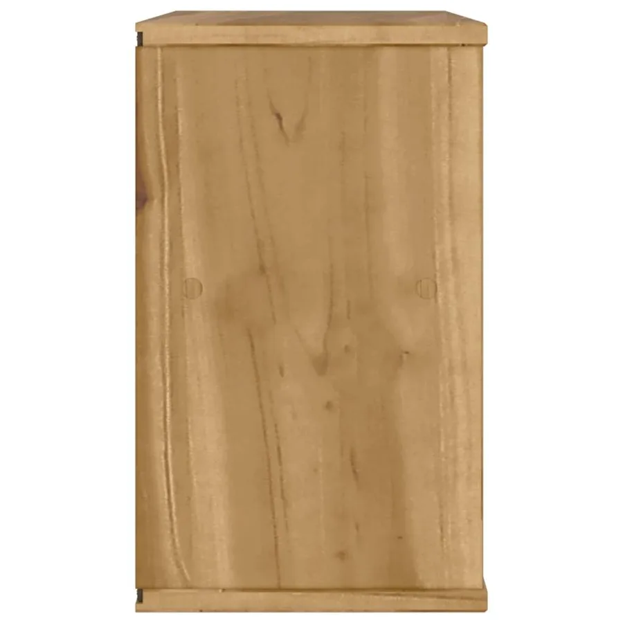 Meuble TV avec tiroir ODDA 79x24x40 cm bois massif pin - 7