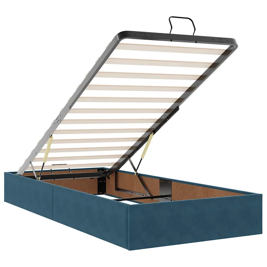 Lit ottoman avec matelas et LED bleu foncé 80x200cm velours - 13