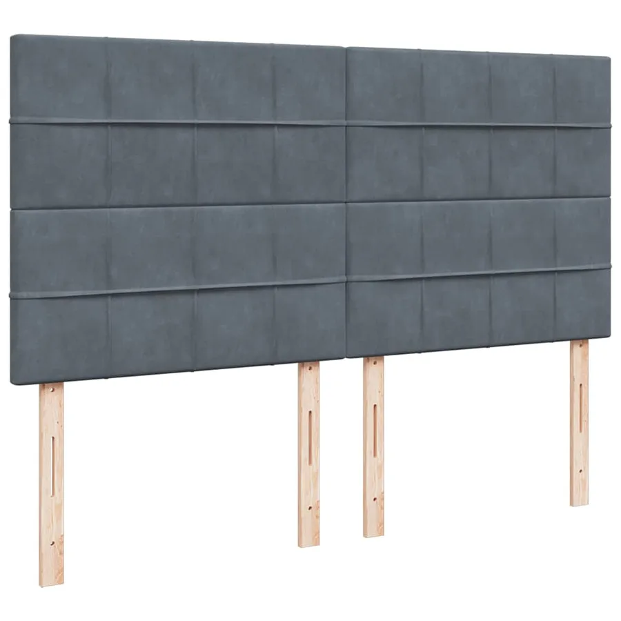 Cadre de lit ottoman avec matelas gris foncé 160x200cm velours - 12