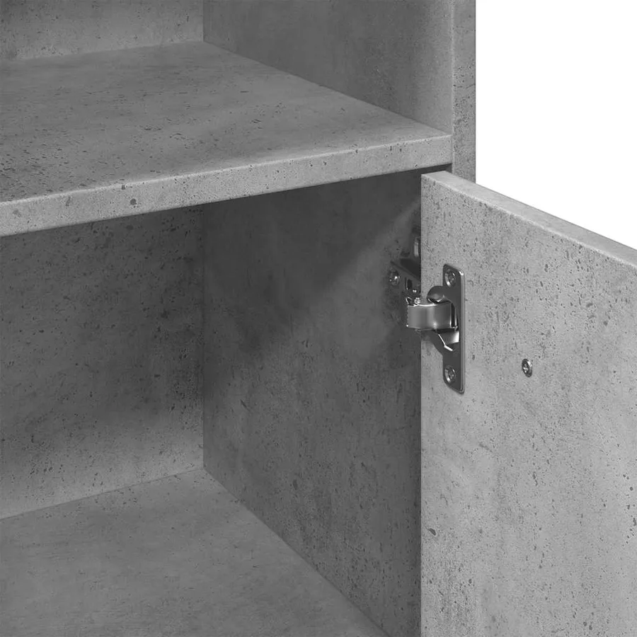 Armoire de salle de bain Gris béton 30x30x95 cm Aggloméré - 8