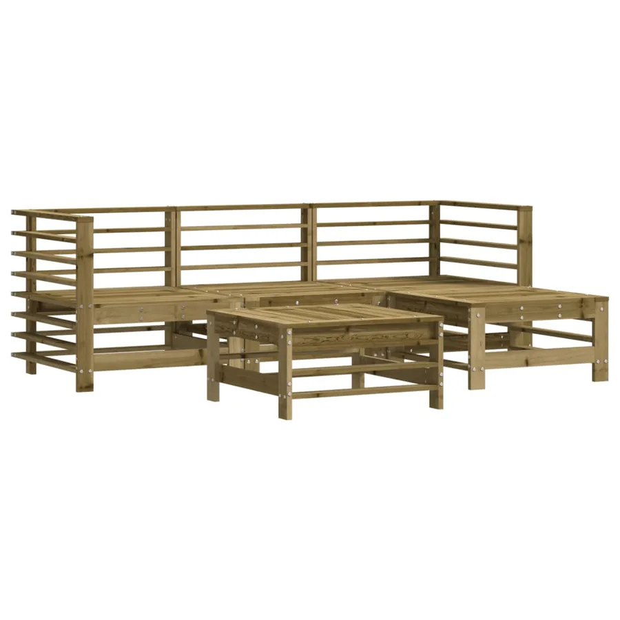 Salon de jardin 5 pcs avec coussins bois de pin imprégné - 3