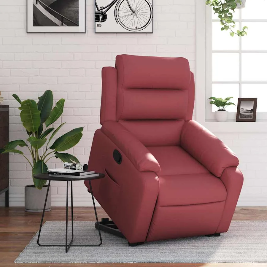 Fauteuil inclinable Rouge bordeaux Similicuir - 16