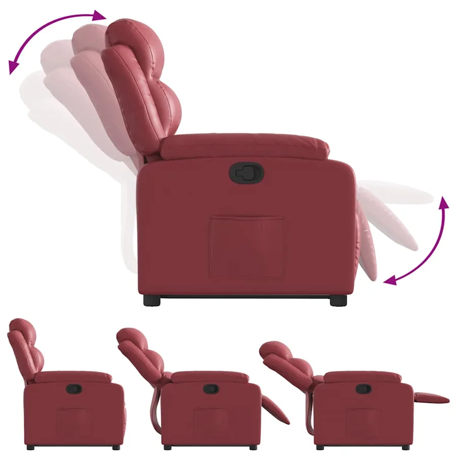 Fauteuil inclinable Rouge bordeaux Similicuir - 7
