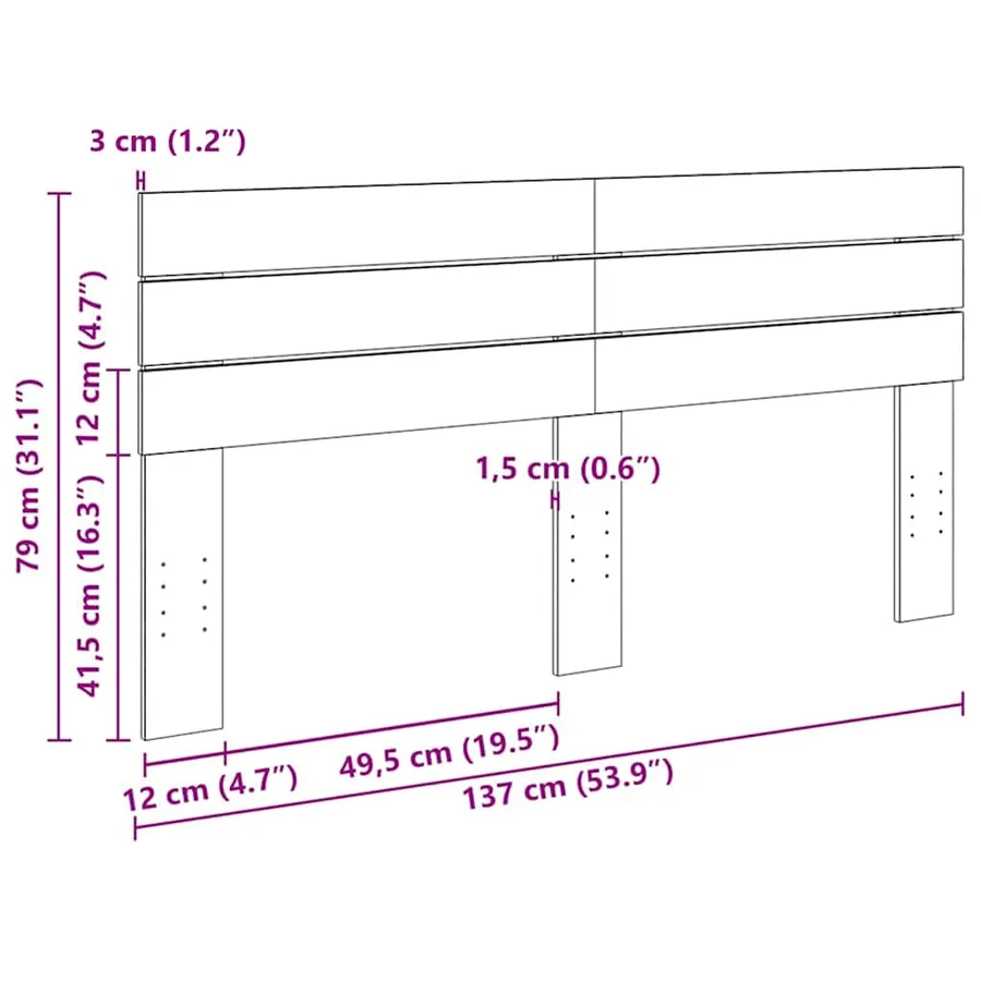 Tête de lit 135 cm en bois massif de chêne - 9