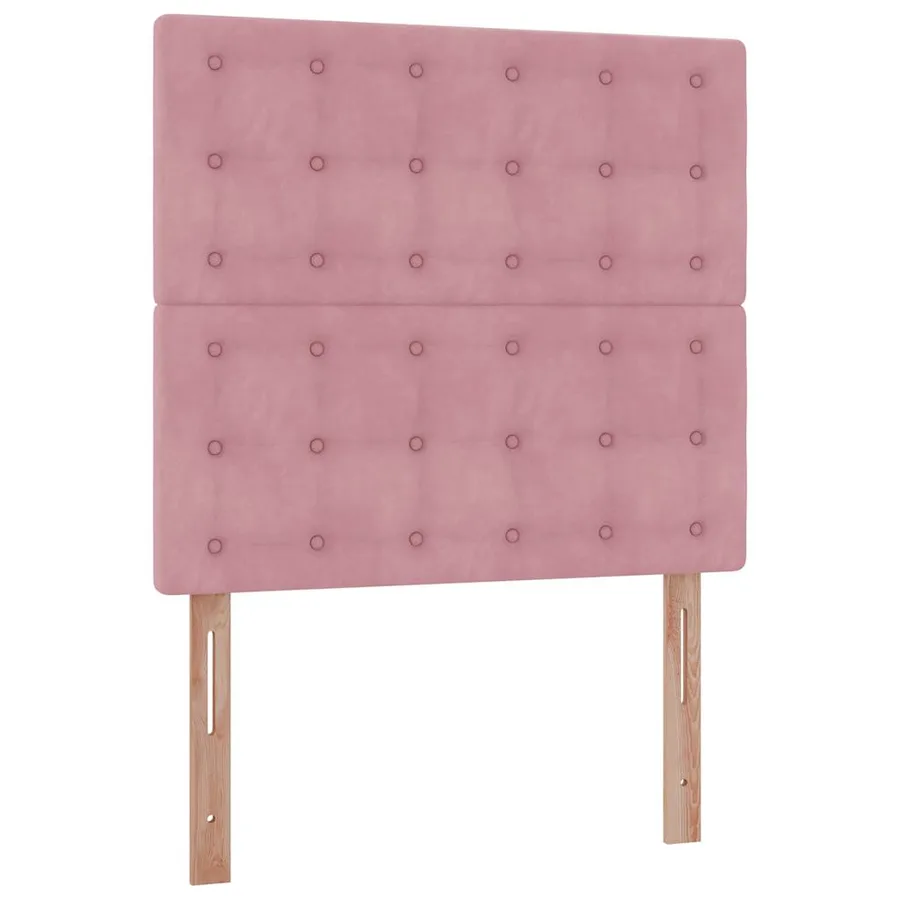 Cadre de lit ottoman avec matelas rose 80x200 cm velours - 13