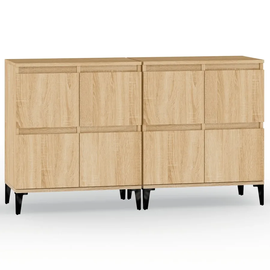 Buffets 2 pcs chêne sonoma 60x35x70 cm bois d'ingénierie - 2