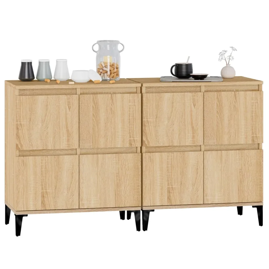 Buffets 2 pcs chêne sonoma 60x35x70 cm bois d'ingénierie - 4