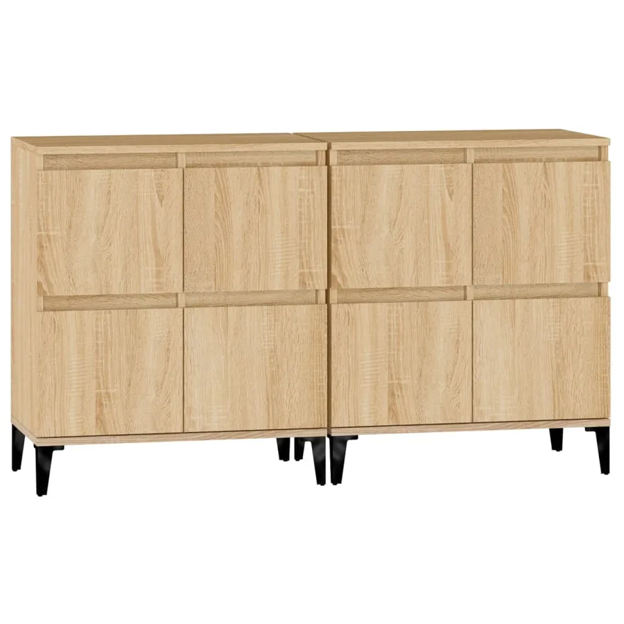 Buffets 2 pcs chêne sonoma 60x35x70 cm bois d'ingénierie - 6