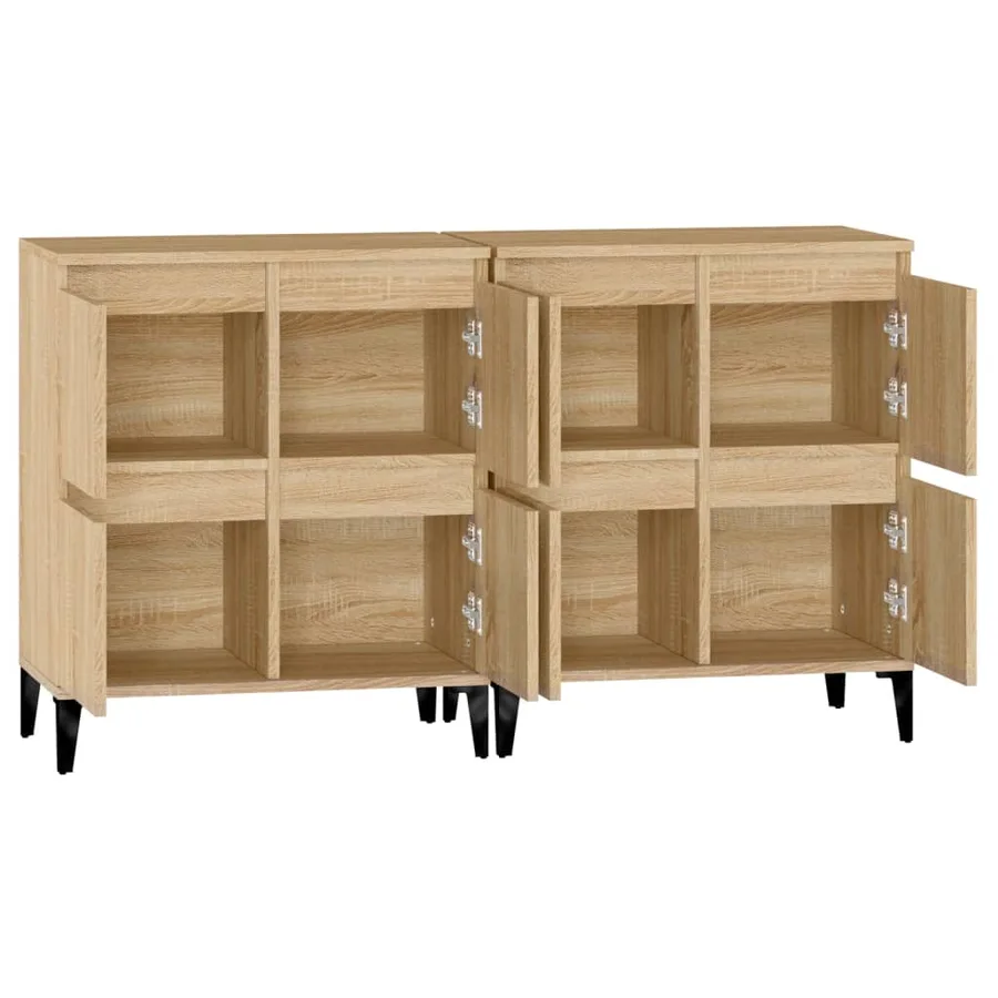 Buffets 2 pcs chêne sonoma 60x35x70 cm bois d'ingénierie - 7