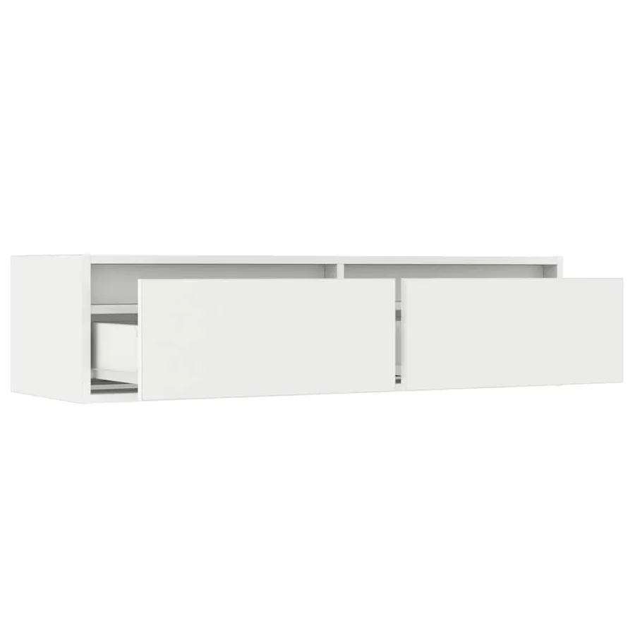 Meuble TV avec lumières LED blanc 100X35,5x25 cm - 10