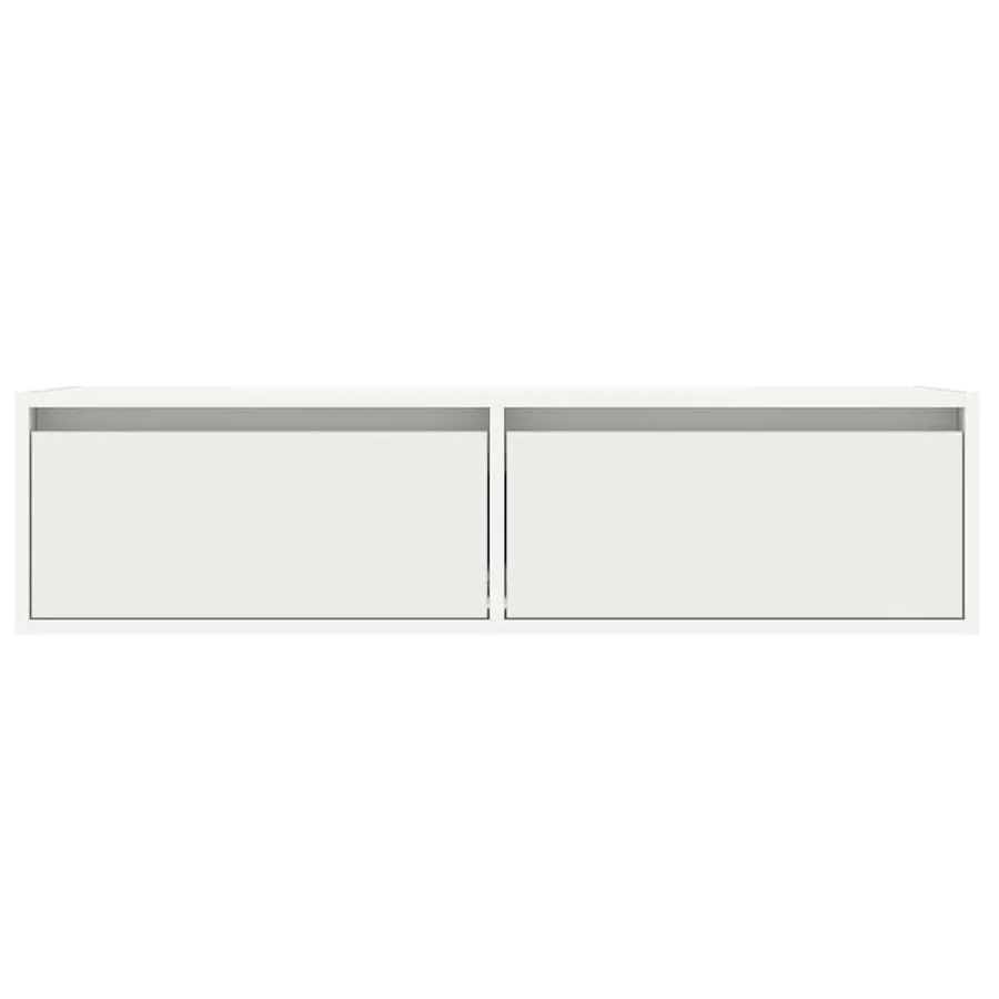 Meuble TV avec lumières LED blanc 100X35,5x25 cm - 7