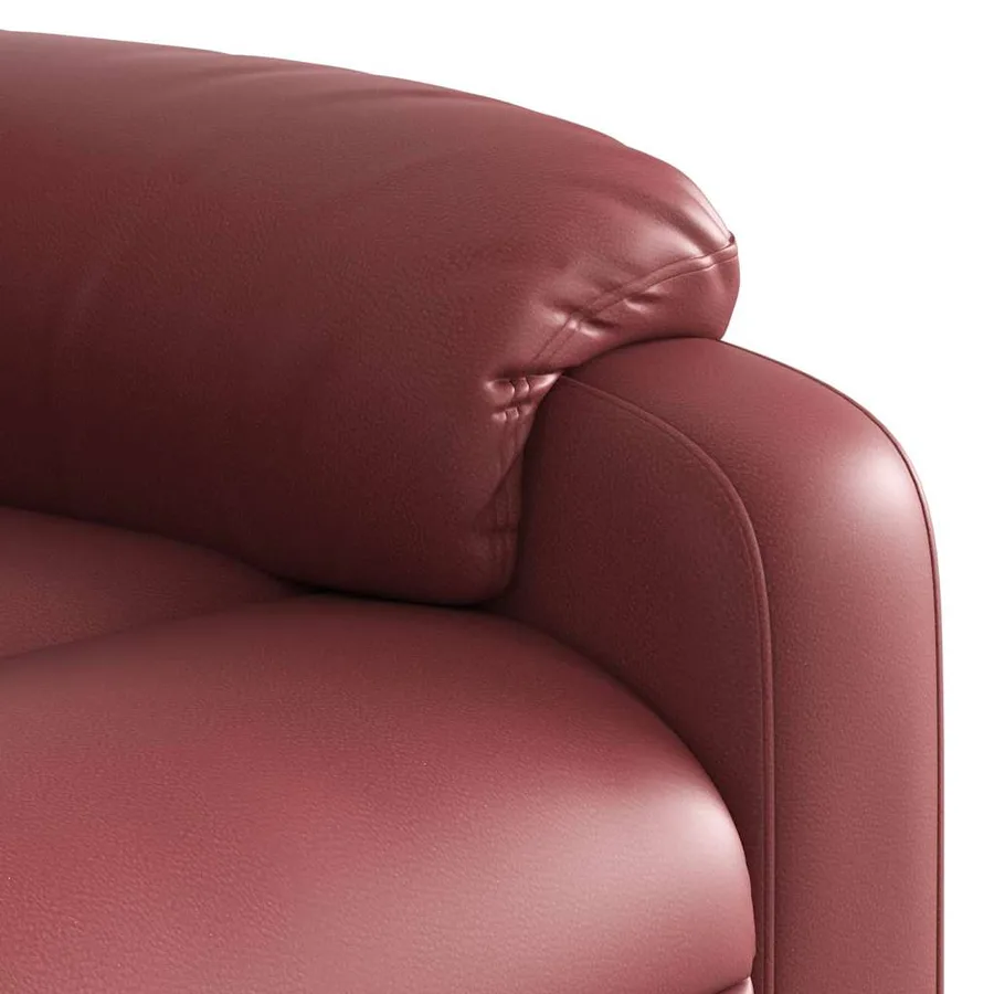 Fauteuil inclinable de massage électrique rouge bordeaux - 12