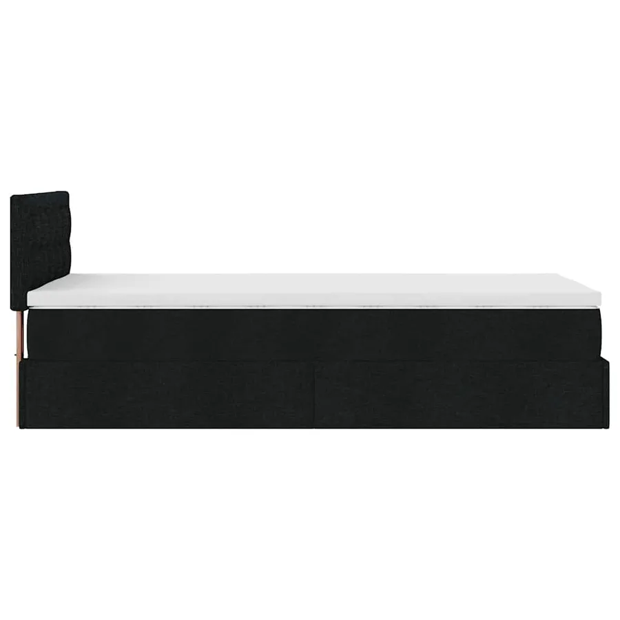 Lit ottoman avec matelas et LED noir 80x200cm tissu - 11