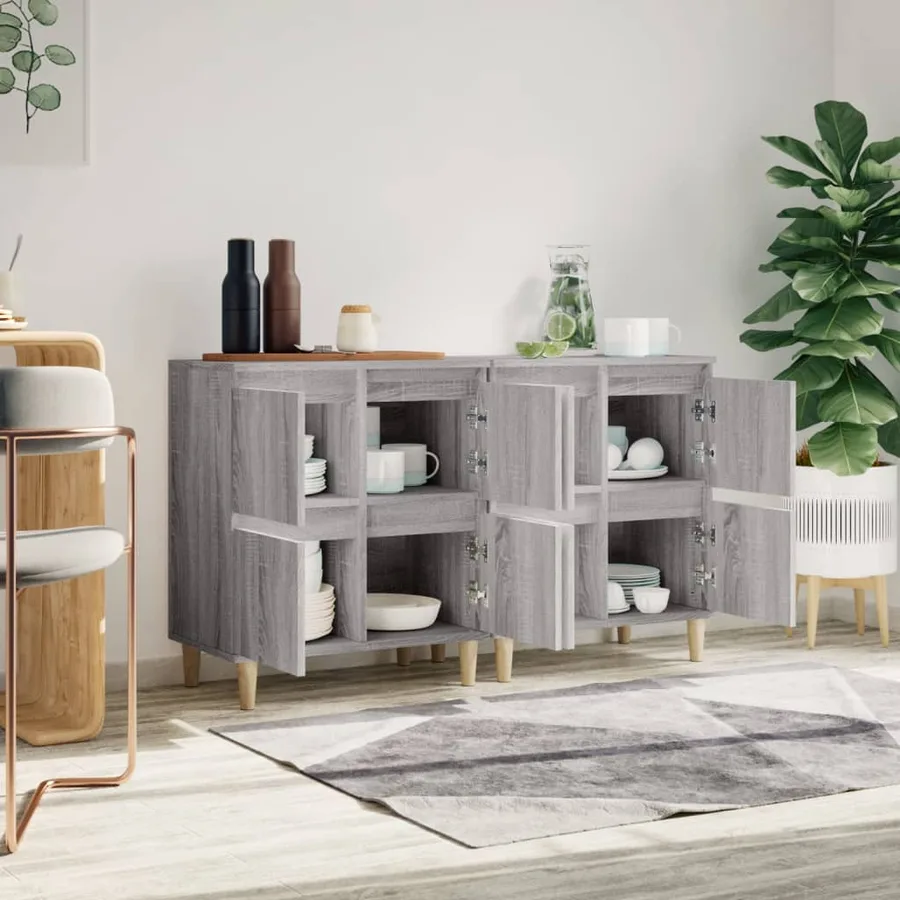 Buffets 2 pcs sonoma gris 60x35x70 cm bois d'ingénierie - 3
