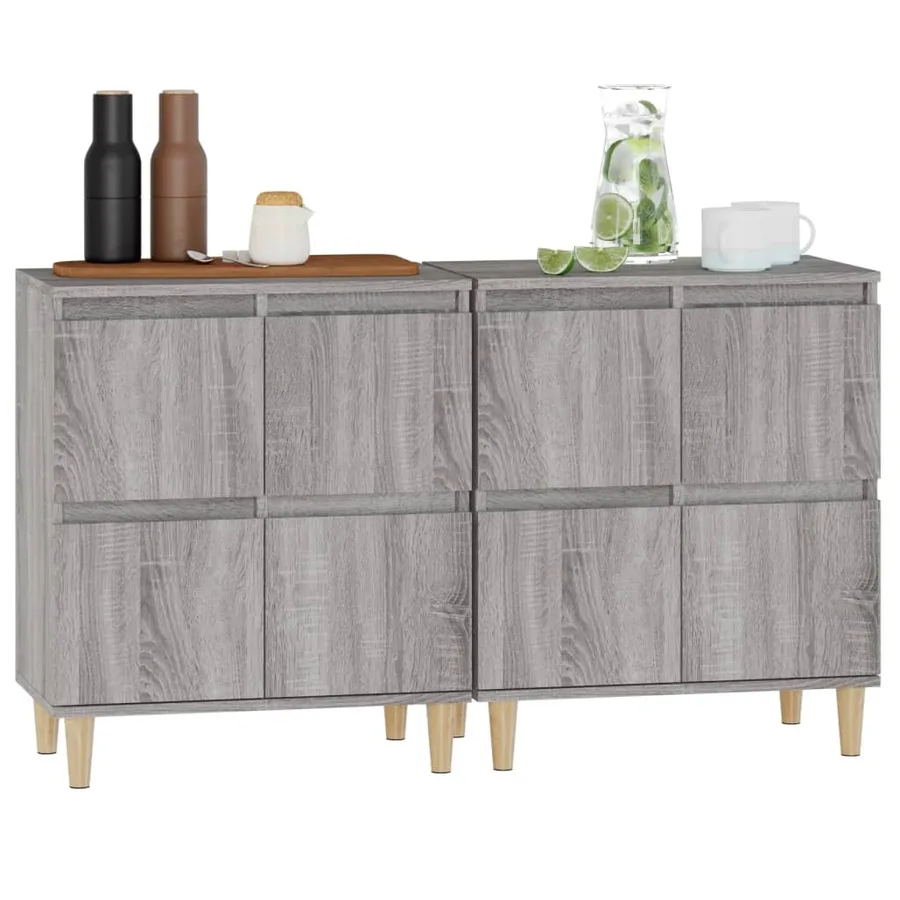 Buffets 2 pcs sonoma gris 60x35x70 cm bois d'ingénierie - 4