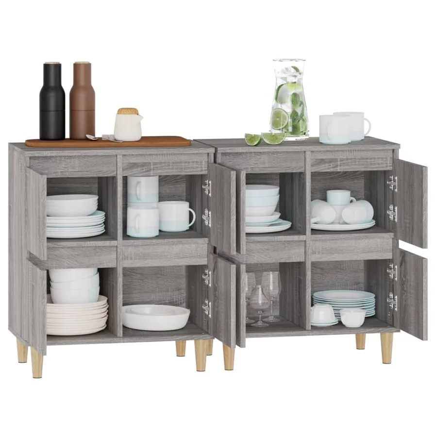 Buffets 2 pcs sonoma gris 60x35x70 cm bois d'ingénierie - 5