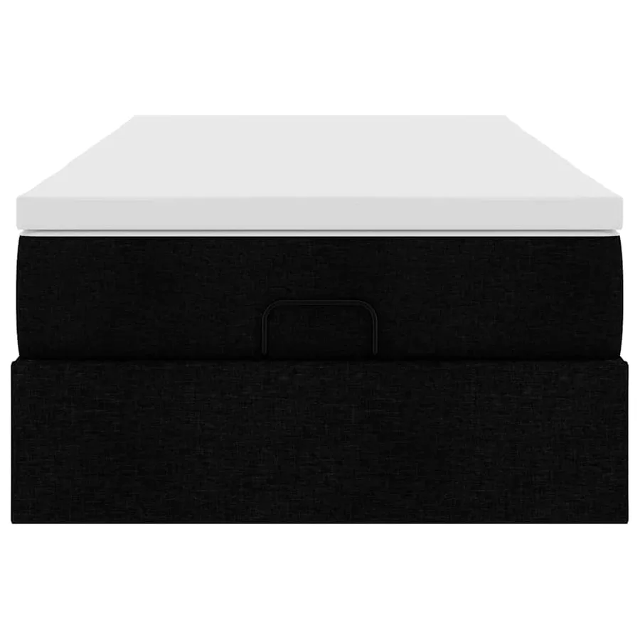 Cadre de lit ottoman avec matelas noir 80x200 cm tissu - 7