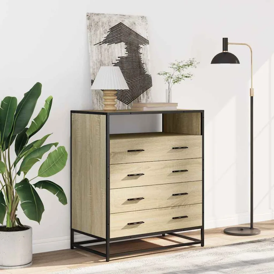 Commode chêne sonoma 70x41x83,5 cm bois d'ingénierie - 3
