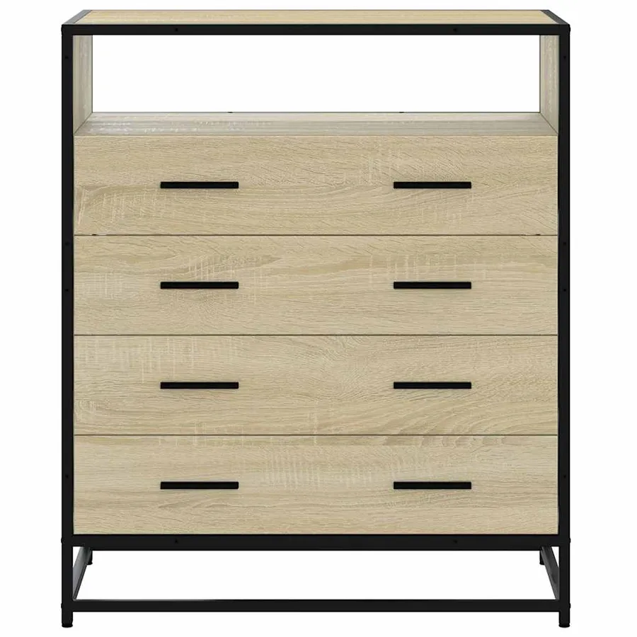 Commode chêne sonoma 70x41x83,5 cm bois d'ingénierie - 4