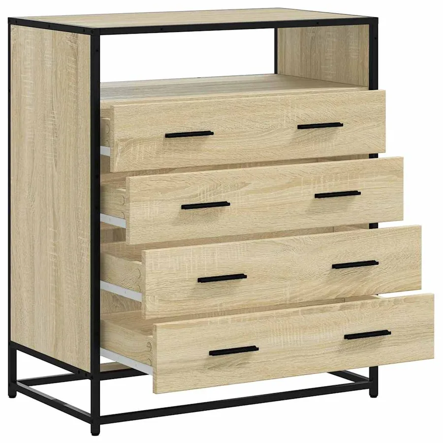 Commode chêne sonoma 70x41x83,5 cm bois d'ingénierie - 5
