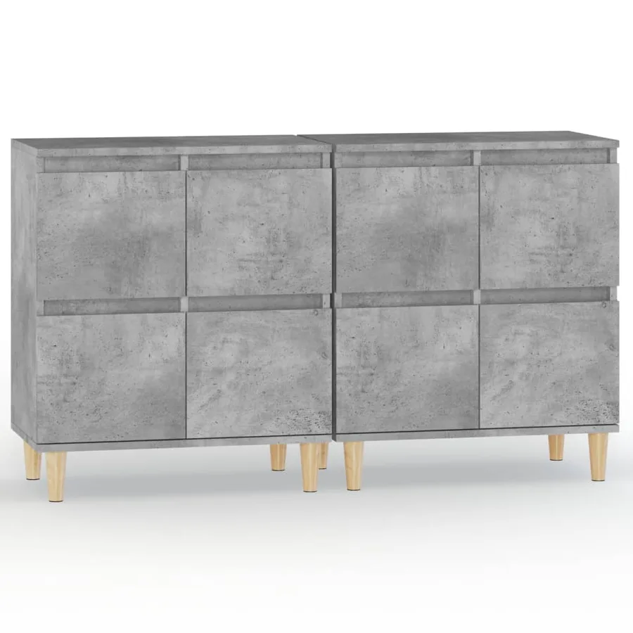 Buffets 2 pcs gris béton 60x35x70 cm bois d'ingénierie - 2