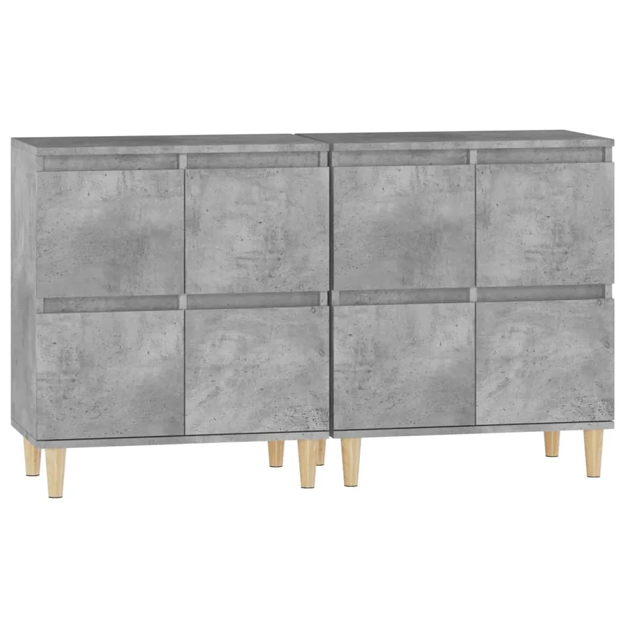 Buffets 2 pcs gris béton 60x35x70 cm bois d'ingénierie - 6
