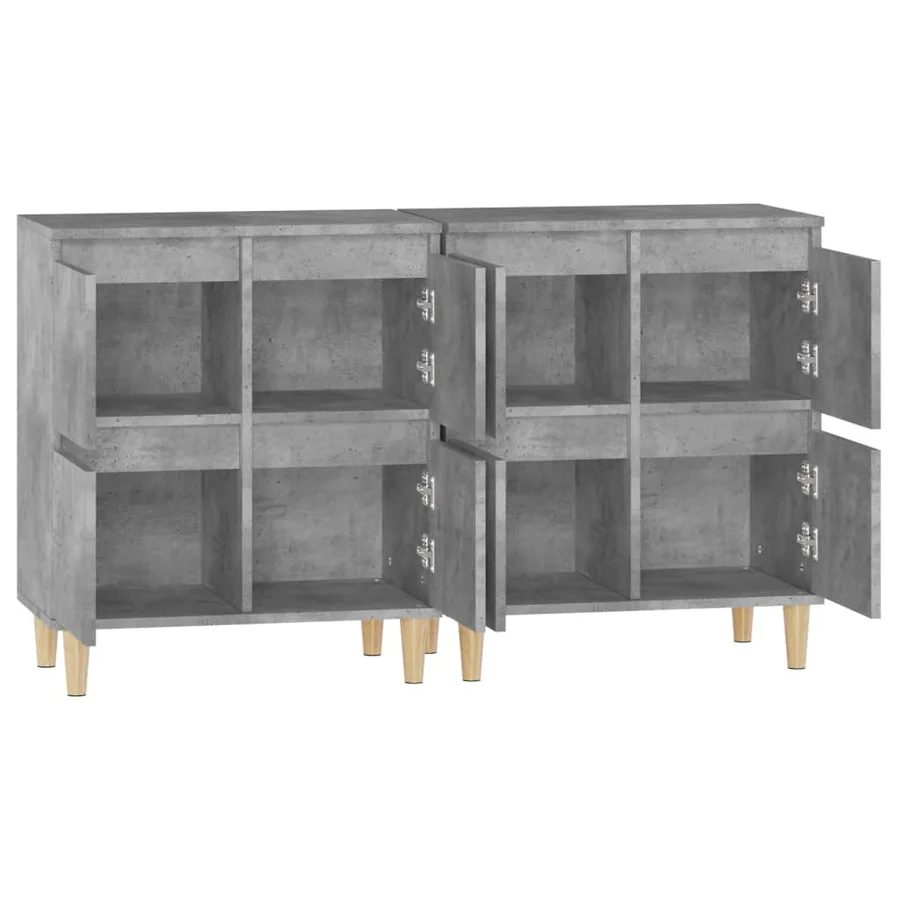 Buffets 2 pcs gris béton 60x35x70 cm bois d'ingénierie - 7