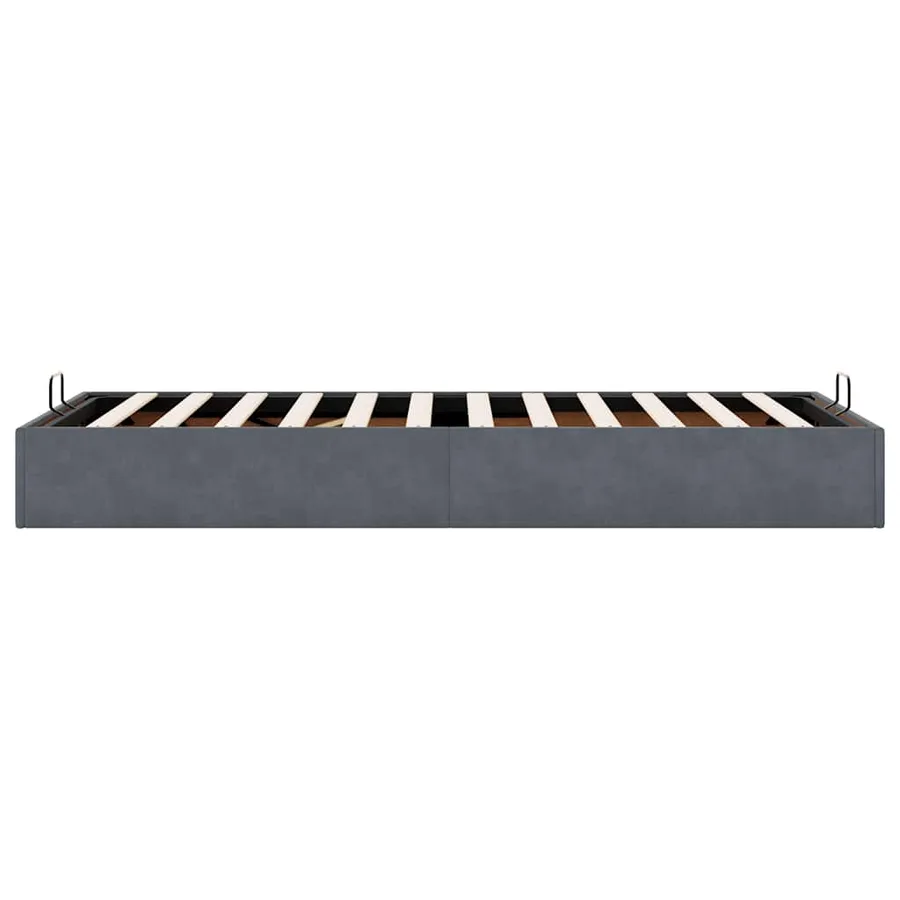 Cadre de lit ottoman sans matelas gris foncé 90x200 cm velours - 8
