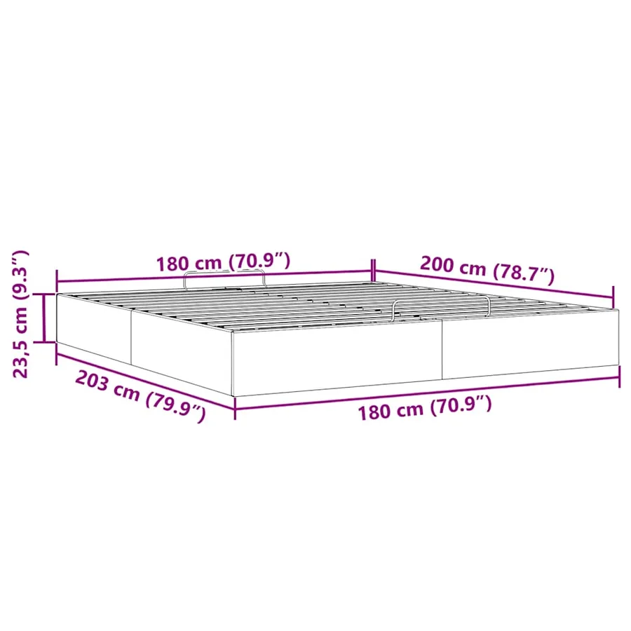 Cadre de lit ottoman sans matelas blanc 180x200 cm similicuir - 14