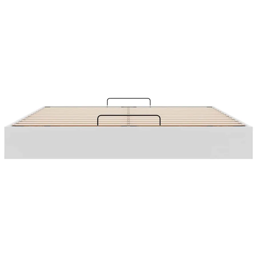 Cadre de lit ottoman sans matelas blanc 180x200 cm similicuir - 7