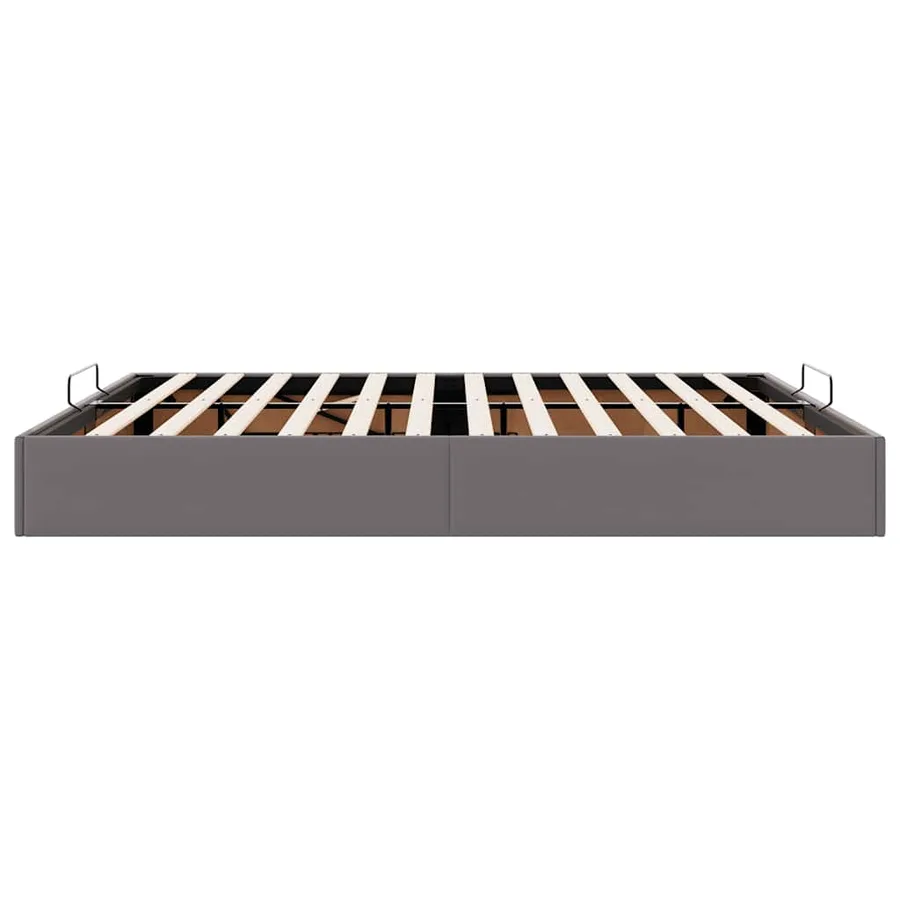 Cadre de lit ottoman sans matelas gris 180x200 cm similicuir - 8