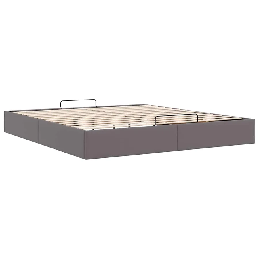 Cadre de lit ottoman sans matelas gris 180x200 cm similicuir - 9