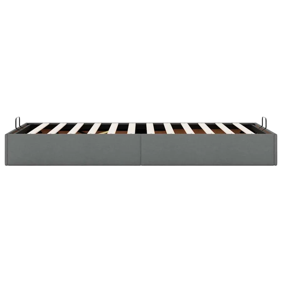 Cadre de lit ottoman sans matelas gris foncé 80x200 cm tissu - 8