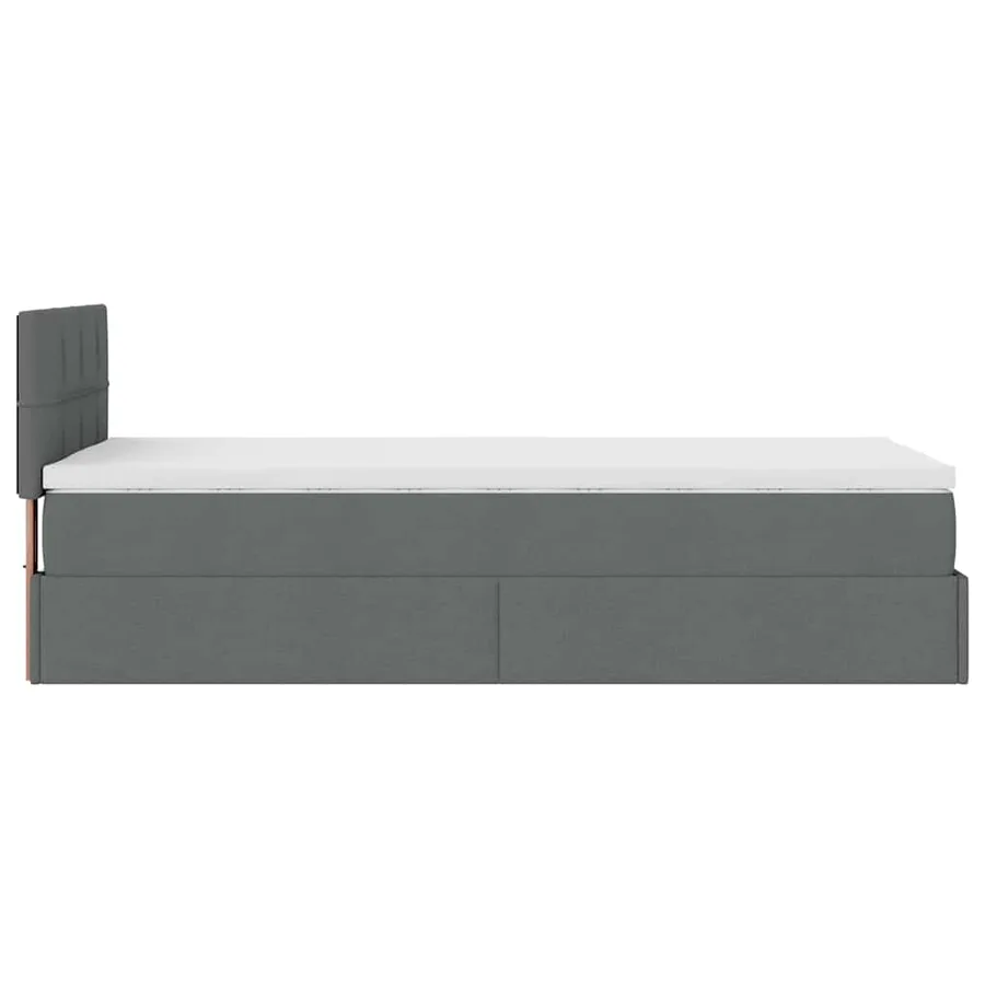 Lit ottoman avec matelas et LED Gris foncé 80x200cm tissu - 11