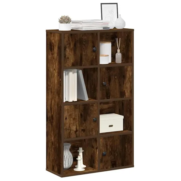 Bibliothèque chêne fumé 60x24x101,5 cm bois d'ingénierie