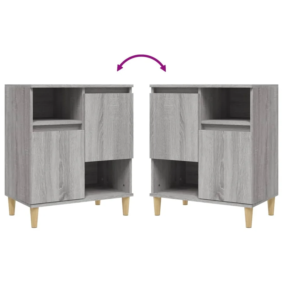 Buffets 3 pcs sonoma gris 60x35x70 cm bois d'ingénierie - 7