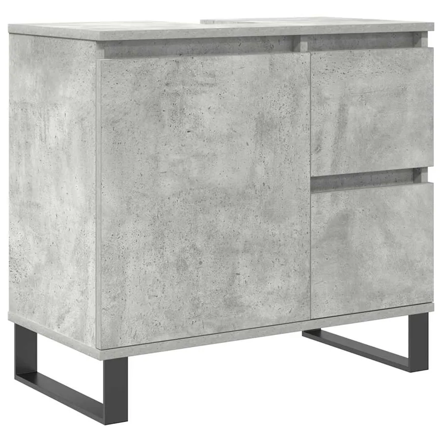 Ensemble de meubles de salle de bain 3 pcs gris béton - 8