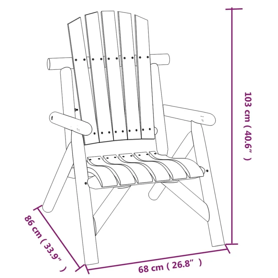 Ensemble de salon de jardin 4 pcs bois massif d'épicéa - 7