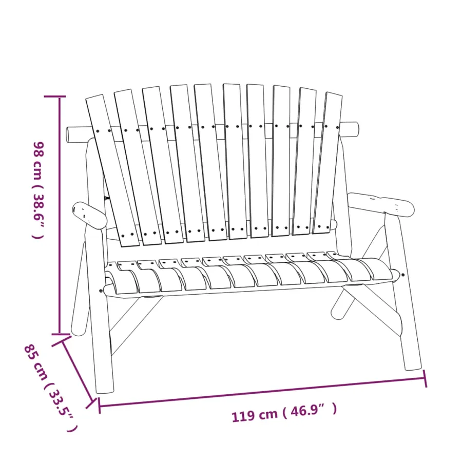 Ensemble de salon de jardin 4 pcs bois massif d'épicéa - 8