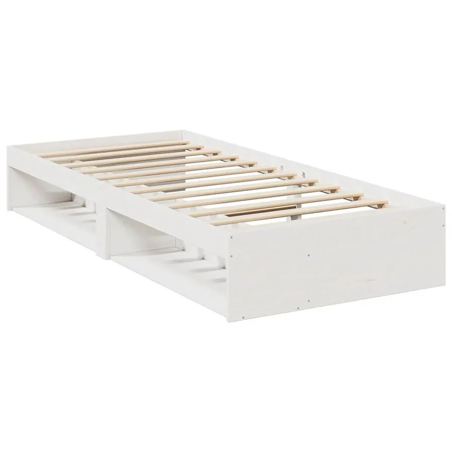 Lit de jour sans matelas blanc 80x200 cm bois de pin massif - 3