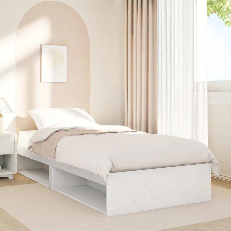 Lit de jour sans matelas blanc 80x200 cm bois de pin massif - 4
