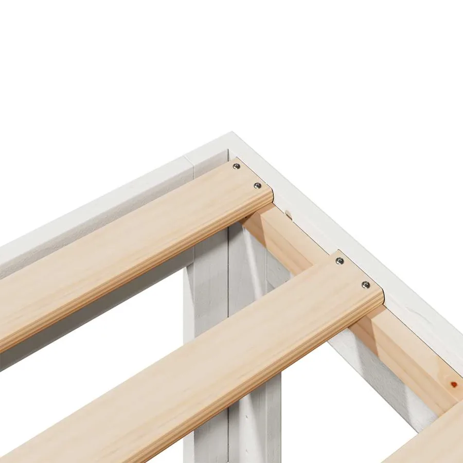 Cadre de lit sans matelas blanc 180x200 cm bois massif de pin - 8