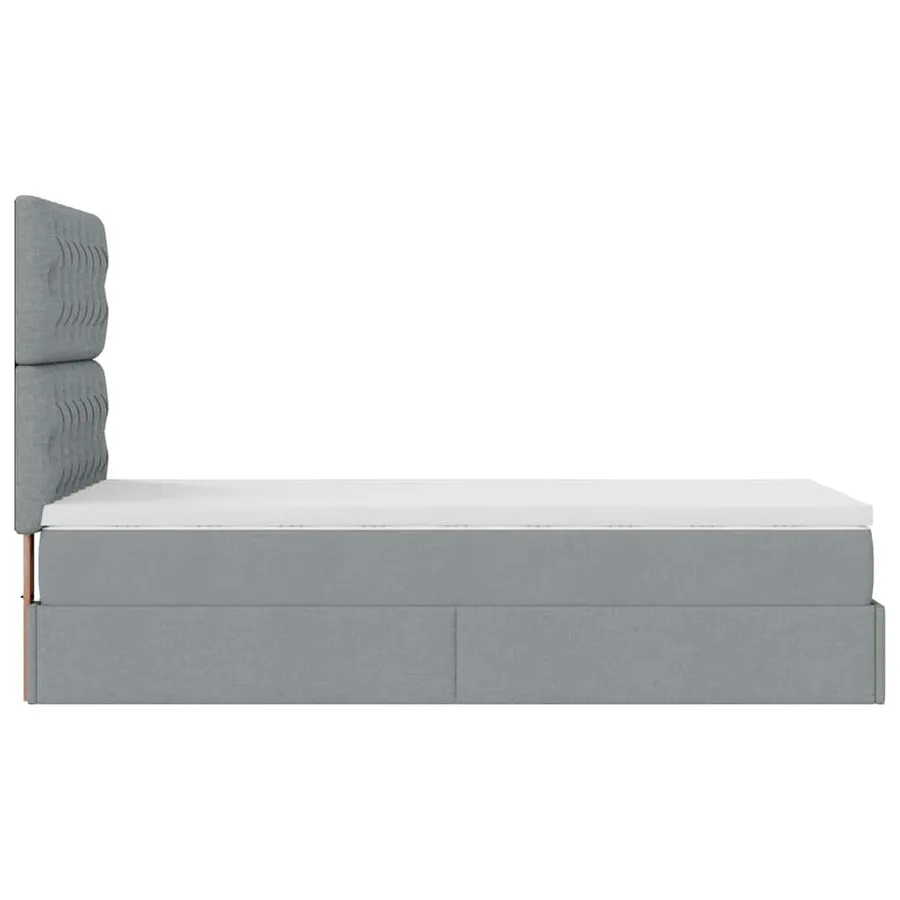Lit ottoman avec matelas et LED Gris clair 80x200cm tissu - 11