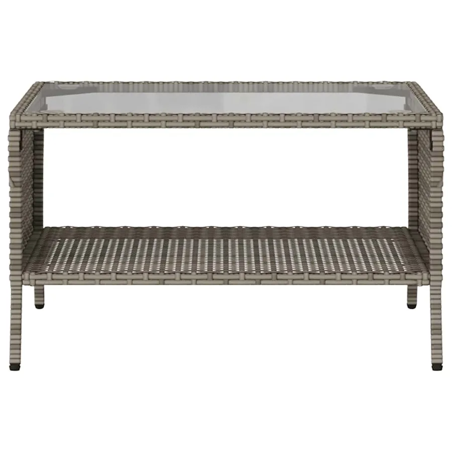 Canapé de jardin 2 places coussins et table gris résine tressée - 7