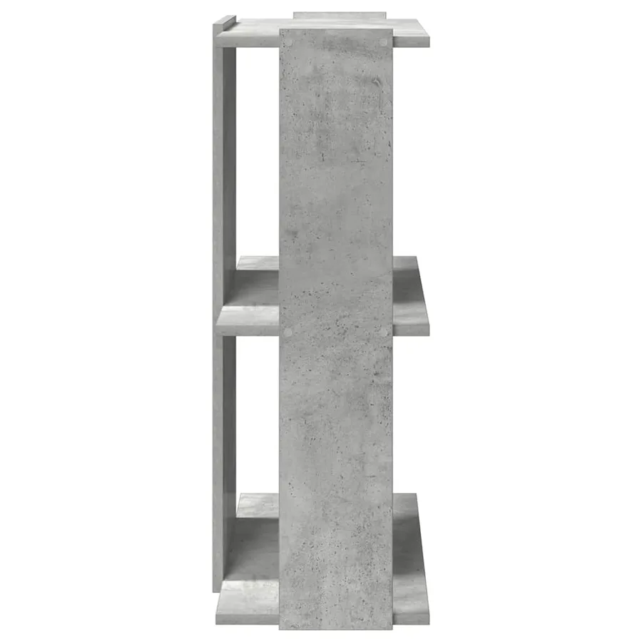 Bibliothèque à 3 niveaux gris béton 60x30x80 cm bois ingénierie - 5