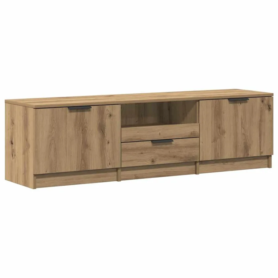 Meuble TV Chêne Artisan 140x35x40 cm Bois d'ingénierie - 2