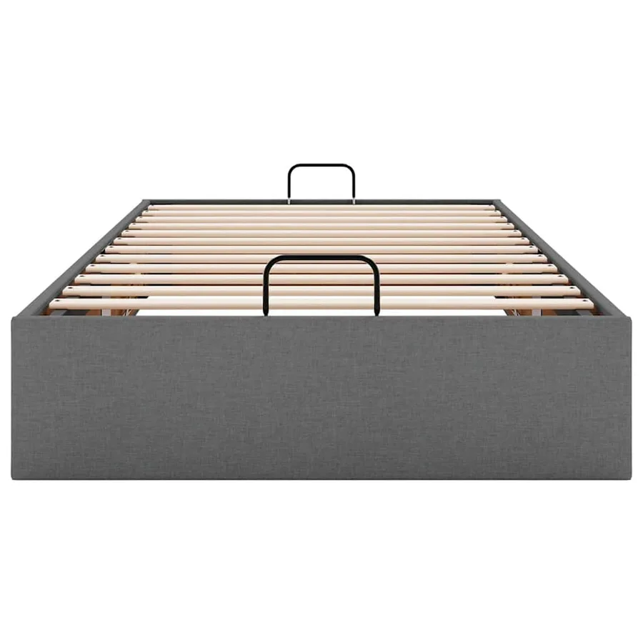Cadre de lit ottoman sans matelas gris foncé 90x190 cm tissu - 7